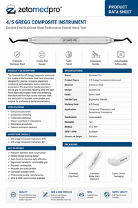 Instrumento Compuesto Zetomed Pro A6, Herramienta Dental Restauradora de Doble Extremo de Acero Inoxidable - Product Image 6