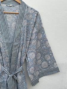 Bata Kimono de Algodón con Estampado Animal, Estilo Japonés, Ropa de Estar por Casa de Verano, Largo Completo, Manga Tres Cuartos, Secado Rápido, Suave - Product Image 2