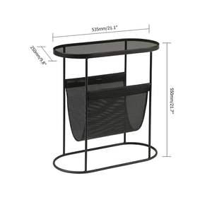Hot Selling Metal <b>Side</b> <b>Table</b> Office Furniture Glass Top <b>with</b> Newspaper Rack End <b>Table</b> Cabinet for Living Room, <b>Drawing</b> Room - Product Image 5