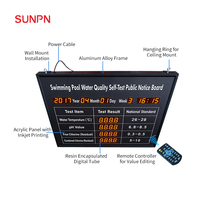 SUNPN Affichage LED de la qualité de l'eau pour piscines commerciales, panneau de surveillance automatique en temps réel du pH et du chlore pour spas et sources chaudes 1