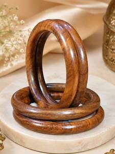 Brazalete Abierto de Madera Geométrico Cuadrado SOFIYA CRAFT, Acabado Pulido, Color Marrón Natural, Unisex, Estilo Católico Clásico - Product Image 4