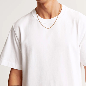 เสื้อยืดแขนสั้นทรงบ็อกซี่สำหรับผู้ชาย เสื้อยืดโอเวอร์ไซส์ผ้าคอตตอน 100% หนานุ่ม ตัดเย็บแบบครอป ไหล่ตก ดีไซน์เรียบง่าย - Product Image 3