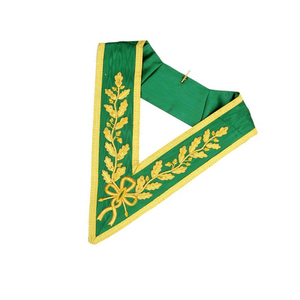 Collier de Franc-Maçonnerie de Qualité Supérieure, Grade Grand Rang Allié, Plaqué Or avec Ruban Vert, Vente en Gros - Product Image 2