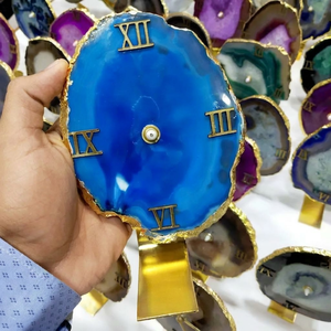 Reloj de Mesa de Ágata Natural de Primera Calidad |   Reloj de Escritorio de Piedra, Decoración para el Hogar |   Elegante pieza decorativa de lujo para mesa - Product Image 2