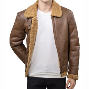 Veste d'hiver pour homme, toute saison, chaude, épaisse, en peau de mouton, fourrure d'agneau, longue, en cuir, avec design en fourrure, confortable - Product Image 2