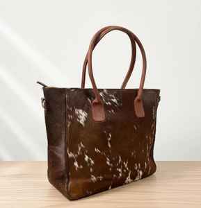 Sac fourre-tout en cuir pour la vente en gros, qualité boutique, style vintage, couleur unie, fermeture éclair, broderie, grande capacité - Product Image 3