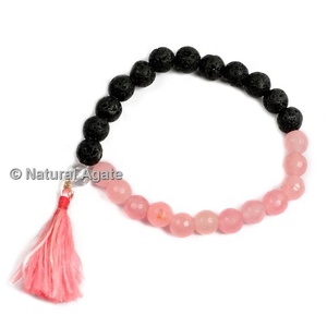 Bracelet de yoga en onyx bleu naturel de qualité supérieure, facetté, pour l'équilibre et la méditation - Product Image 2