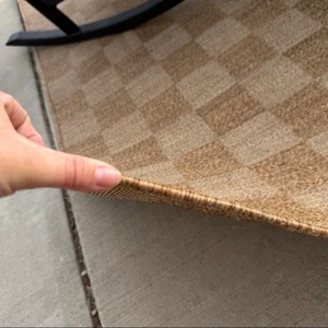 Alfombra Moderna para Exteriores, Rectangular, con Patrón Geométrico, de Polipropileno, Tejido Plano, Impermeable, Lavable, Beige Marrón - Product Image 2