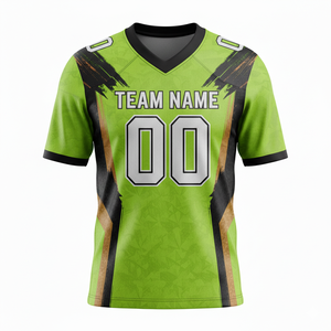 Camisetas de Fútbol Americano Personalizadas, Sublimadas, para Adultos, Unisex, Cuello en V, Manga Corta, Transpirables, de Malla, Secado Rápido, Antibacterianas - Product Image 3