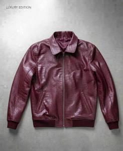 Veste de moto en cuir véritable IRSA SPORTS, effet croco |   Vêtement de luxe imperméable unisexe à manches longues toutes saisons 120g en soie - Product Image 3