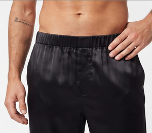 Vêtements de nuit légers avec poches latérales, vêtements décontractés d'été, pantalon de pyjama pour homme, vêtements de nuit en satin de soie de haute qualité - Product Image 4