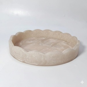 Rounded Epoxy Resin Serving Storage Tray Designer Jewelry Organizer Bathroom Counter Tray <b>Coffee</b> <b>Table</b> Luxury Vanity Tray - Product Image 1