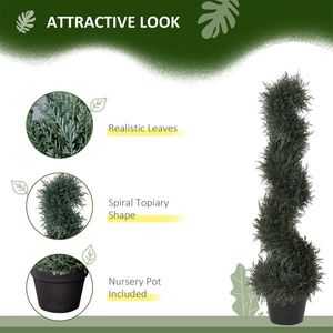 Pre-Potted 3 Feet Spiral Artificial Tree Simulated Spiral Fake Plant - Product Image 5