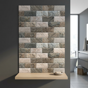 Handmade Home Use Linear Brick Designer Exterior Elevation Glazed Indian Ceramic Wall <b>Tiles</b> 300x600mm 30x60cm 12x24in - Product Image 4