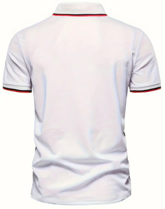 Polo de Golf de Manga Corta con Rayas Estilo Europeo y Americano para Hombre, Diseño Personalizado OEM, Verano - Product Image 4