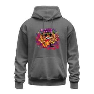 Sweat à capuche d'hiver 100 % coton imprimé numériquement sur mesure avec fermeture éclair, style vintage, coupe oversize, motif toile d'araignée unie - Product Image 5
