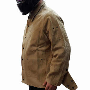 Chaqueta de Soldador de Cuero Vacuno Reforzado de Primera Calidad, ANSI Clase 1, EN ISO 20471 Clase 1, Características de Seguridad Reflectantes - Product Image 2
