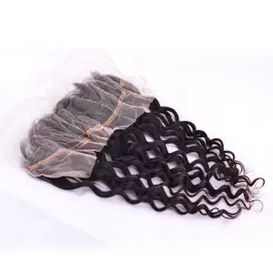 Brezilyalı % 100% gerçek saç derin kıvırcık kapatma 4X4 ön 13X4 hazır saç çift çekilmiş Remy saç peruk ve ponytails 120 g