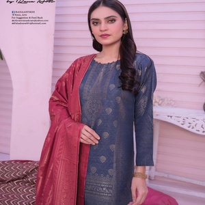 Les vêtements de cérémonie de Bin Hameed Shalwar Kameez conviennent au style pakistanais et indien sur le volume du tissu Khaddar Cool Cotton pour adultes - Product Image 5