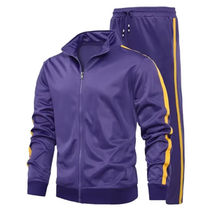 Ensemble de survêtement athlétique 2 pièces pour homme, léger et respirant, avec fermeture éclair intégrale, idéal pour l'automne – Service OEM - Product Image 2