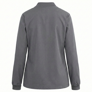 Blouse d'infirmière personnalisable OEM, veste médicale à fermeture éclair intégrale et manches longues, prix de gros, réduction sur les achats en gros, blouses élégantes - Product Image 3