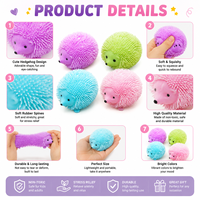 Mainan Hewan Peliharaan Penghilang Stres Squishy Landak-Bahan TPR 8.5X6.5Cm Multiwarna untuk Remaja (15-35 Tahun)