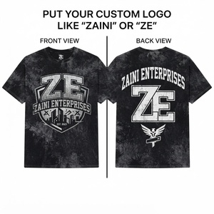 เสื้อยืด ZAINI รุ่น Men Acid Wash พรีเมียม ผ้าคอตตอนเจอร์ซีย์ถัก 230gsm ทรงวินเทจ โอเวอร์ไซส์ สกรีนโลโก้ด้านขวาตามสั่ง - Product Image 1