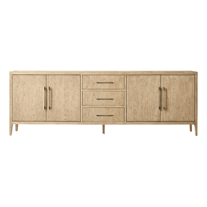 Aparador Moderno Minimalista de Madera de Teca Sólida con Acabado Natural Ecológico, Gestión de Cables y Diseño de Almacenamiento Espacioso - Product Image 2