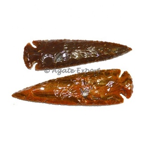 หัวลูกศรหินกึ่งมีค่าสำหรับงานฝีมือของชาวอินเดีย | หัวลูกศรขัดมันขนาด4นิ้ว - Product Image 1