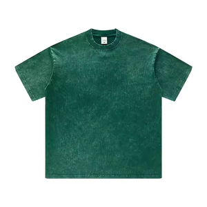 T-shirt en coton noir surdimensionné pour homme, manches courtes, col rond, coupe décontractée, jersey uni, couleur unie, tricoté - Product Image 6