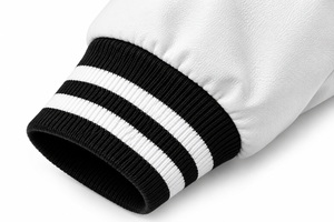 Chaqueta Varsity Negra y Blanca para Hombre SINEWY SPORTS, con Letras NY Bordadas, Estilo Preppy, Cuello Mao, Corte Regular, Reversible - Product Image 6
