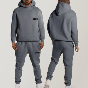 Ensemble de survêtement décontracté marron uni surdimensionné avec sweat à capuche et pantalon de jogging, style streetwear, prix de gros - Product Image 4