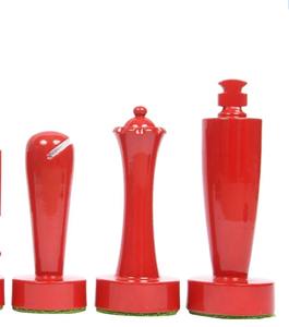 Jeu d'échecs en bois de style Berliner de luxe, pièces rouges et blanches, boîte peinte, roi de 3,7 pouces, au meilleur prix - Product Image 2