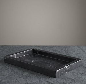 Marble Serving <b>Tray</b> With Gold Tone Handles For Serving <b>Snacks</b> Beverages And Appetizers In Luxury Living Room - Product Image 6