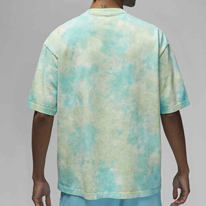 T-shirt respirant à col rond pour homme, coupe classique, en tissu épais délavé, avec logo imprimé numériquement sur le devant, personnalisable en gros - Product Image 5
