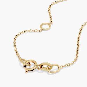 Yellow Gold Dainty Diamonds Pavé Circle Cross <b>Necklace</b> - Product Image 5