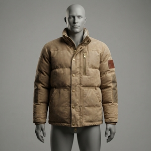 <b>Men</b> Padded Workwear <b>Jacket</b> Cotton Quilted Winter Warm <b>Utility</b> <b>Jacket</b> Stand Collar Multi Pocket Casual Outerwear - Product Image 1
