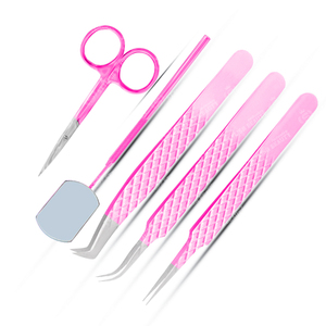 Pince à épiler pour extensions de cils en acier inoxydable, avec poignée miroir, facile à utiliser, précision élevée, antistatique, pointe fine, compatible OEM - Product Image 5