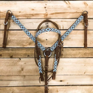 Ensemble d'accessoires équestres en cuir véritable façonnés à la main |   Ensemble de têtière et de peitorale Western pour l'entraînement équestre en écurie – Équipement d'équitation à l'exportation - Product Image 3