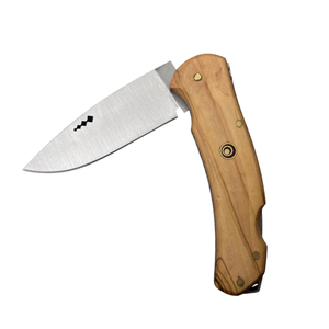 Handmade Natural Wood Grain Handle Industrial Grade Stainless Steel Bushcraft Folding Pocket Knife Drop Point Blade <b>3</b>-Year - Product Image 1