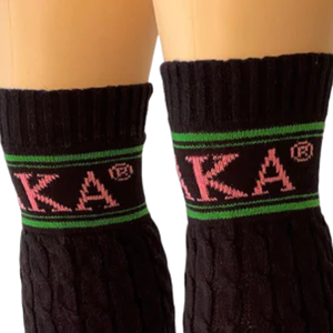 AKA Knit Leg Warmers for Women Winter Boot <b>Black</b> <b>Socks</b> Pink <b>Black</b> Green Stretch Cable Knit Dance Leg Sleeves Cozy Warm - Product Image 2