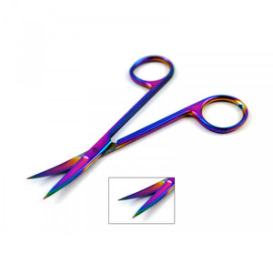 Tijeras de microdisección Iris de calidad premium, acero inoxidable, multicolor/revestimiento de titanio arcoíris, instrumentos quirúrgicos curvos - Product Image 6