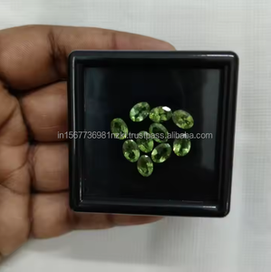 หินเพอริดอตทรงรีเจียระไนแบบธรรมชาติสำหรับแหวนและต่างหูโดยตรงจากผู้ผลิตและส่งออกในอินเดีย - Product Image 2