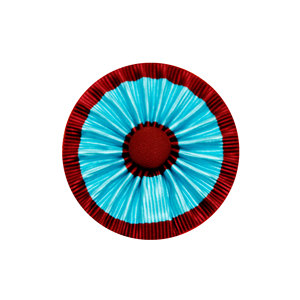 Masonic Mark Member Rosette Typically Used On Aprons and Sashes, Featuring Red and Teal <b>Ribbon</b> Design - Product Image 1