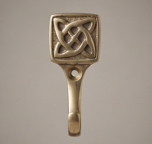 Antique Brass <b>Curtain</b> Wall <b>Hook</b> <b>With</b> Celtic Knot Design Vintage Style Perfect Cloth Display Door Hanger Stylish Home Accent - Product Image 2