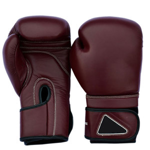 Gants de boxe en cuir marron avec fermeture Velcro, pour entraînement adulte, doigts entièrement couverts - Product Image 6