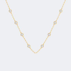 Collier avec diamant brillant de 1,85 carats de laboratoire, taille brillant, certifié IGI, serti clos, style 'Diamonds Yard', or rose 10K, cadeau de fête - Product Image 1