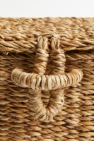 Panier de rangement en jonc de mer avec couvercle, panier de rangement fait main, vente en gros, écologique, fabriqué au Vietnam