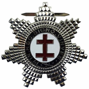 เครื่องประดับหน้าอกนักรบอัศวินเทมพลาร์ ตราดาวเงิน กาชาดแดง IN HOC SIGNO VINCES ตราสัญลักษณ์แห่งภารกิจ - Product Image 1