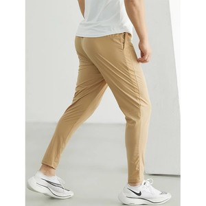 Pantalon décontracté en jean kaki pour homme, coupe slim, léger, respirant, en coton et polyester, jambe droite, taille mi-haute, tricoté coloré pour l'été - Product Image 1